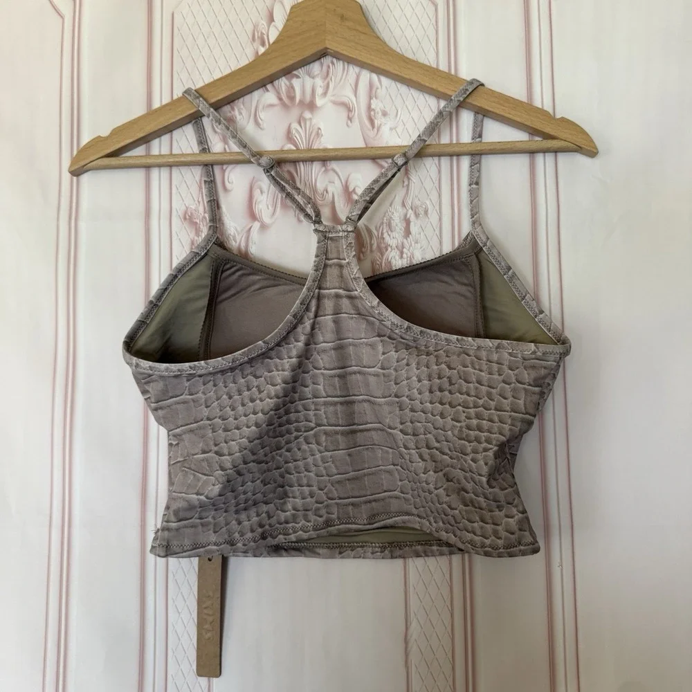 NWT SKIMS Signature SWIM Cami Tank Top Dune Crocodile Print SIZE M
